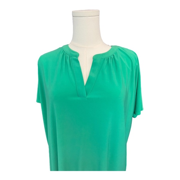 🆕 ✨ NWOT JONES NEW YORK Women’s Emerald Green Short Sleeve Blouse | Size XL - Picture 2 of 8